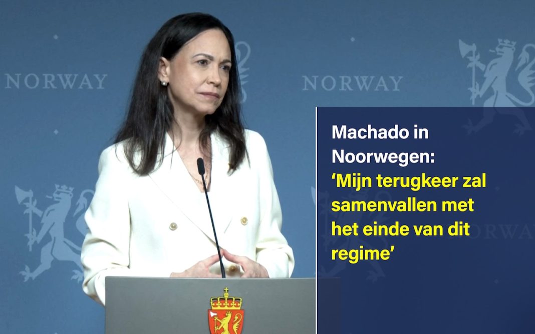 Machado in Noorwegen: ‘Mijn terugkeer zal samenvallen met het einde van dit regime’