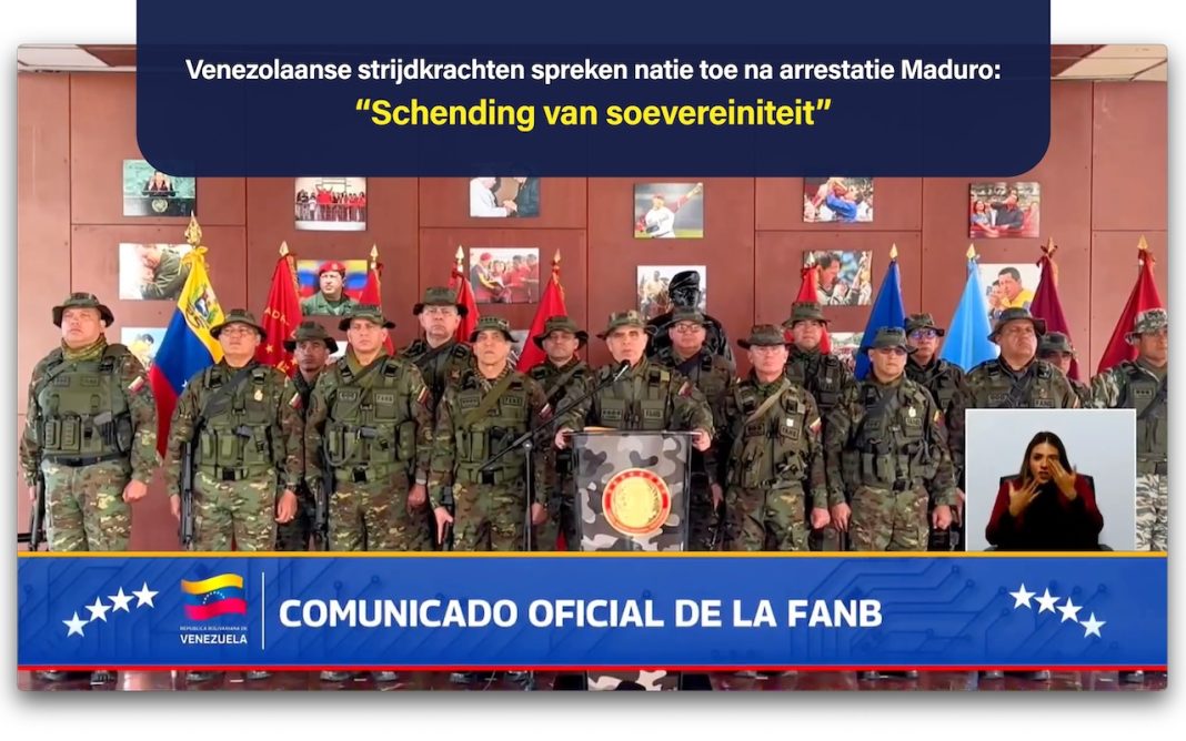 Venezolaanse strijdkrachten spreken natie toe na arrestatie Maduro: “Schending van soevereiniteit”