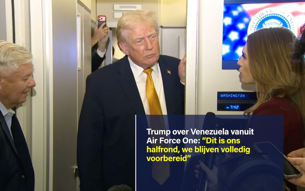 Trump over Venezuela vanuit Air Force One: “Dit is ons halfrond – we blijven volledig voorbereid”