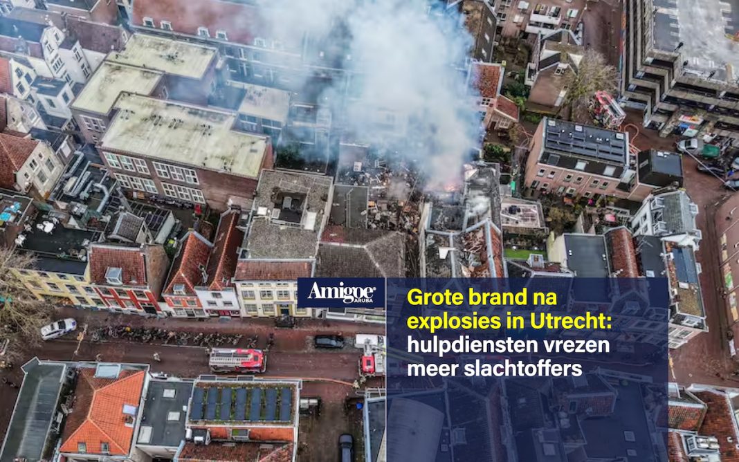 Grote brand na explosies in Utrecht: hulpdiensten vrezen meer slachtoffers