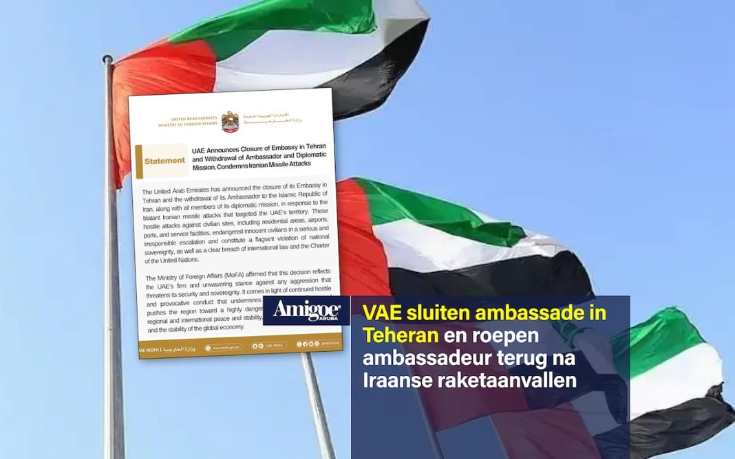 VAE sluiten ambassade in Teheran en roepen ambassadeur terug na Iraanse raketaanvallen