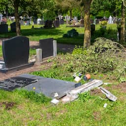 Meerdere graven beschadigd op Zwols kerkhof, vermoedelijk door auto (Picture by: nu.cw)