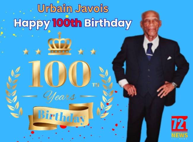 Minister Brug feliciteert honderdjarige Urbain Javois op Sint Maarten Minister Brug feliciteert honderdjarige Urbain Javois op Sint Maarten (Picture by: 721news.com)