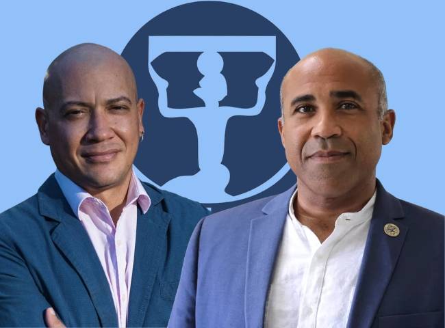 Antonio Carmona Báez en Tadzio Bervoets ontvangen Presidents Award op Sint Maarten Book Fair (Picture by: 721news.com)