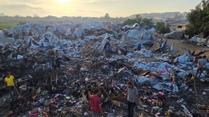 Israëlische aanval op vluchtelingenkamp Khan Younis: doden en honderden ontheemden (Picture by: aljazeera.com)