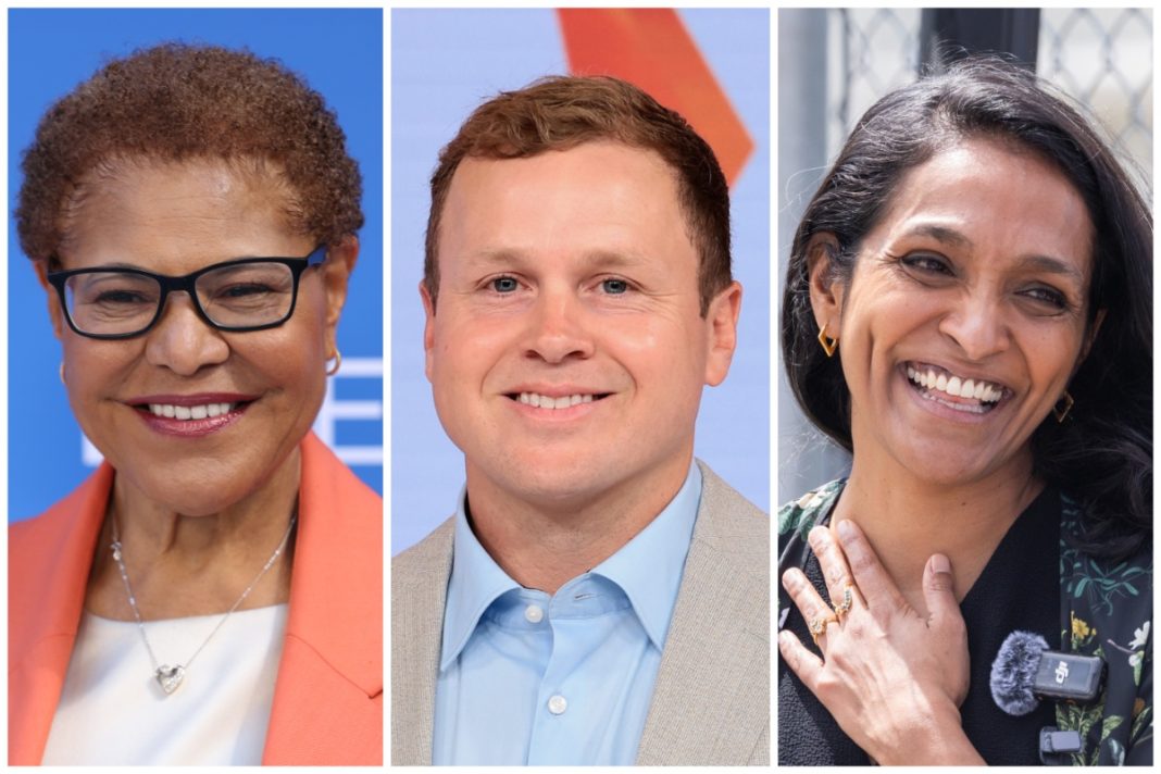 Karen Bass en Spencer Pratt aan kop bij eerste uitslagen bizarre burgemeestersrace Los Angeles Karen Bass en Spencer Pratt aan kop bij eerste uitslagen bizarre burgemeestersrace Los Angeles (Picture by: variety.com)