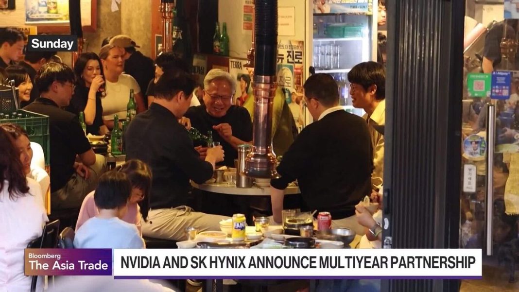 Koreaanse beurzen onder druk terwijl Nvidia-topman Seoul bezoekt Koreaanse beurzen onder druk terwijl Nvidia-topman Seoul bezoekt (Picture by: assets.bwbx.io)