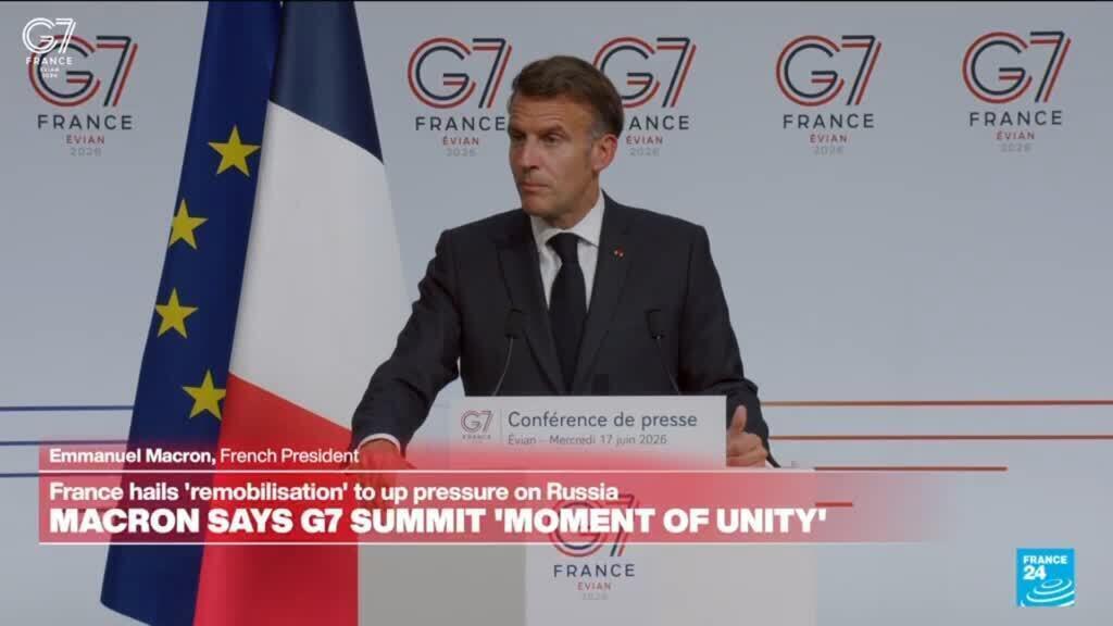 Macron houdt persconferentie aan het einde van de G7-top Macron houdt persconferentie aan het einde van de G7-top (Picture by: s.france24.com)
