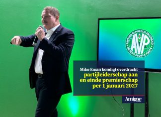 Mike Eman kondigt overdracht partijleiderschap aan en einde premierschap per 1 januari 2027