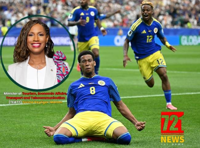 Minister Heyliger-Marten viert historisch WK-debuut Curaçao: 'Eén doelpunt is nog steeds een overwinning' (Picture by: 721news.com)