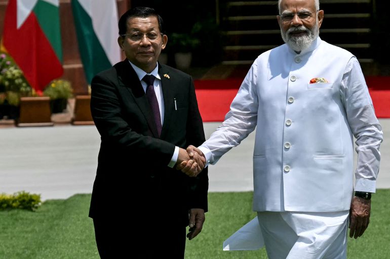 Modi ontmoet Myanmarese militaire leider in New Delhi ondanks internationale kritiek Modi ontmoet Myanmarese militaire leider in New Delhi ondanks internationale kritiek (Picture by: aljazeera.com)