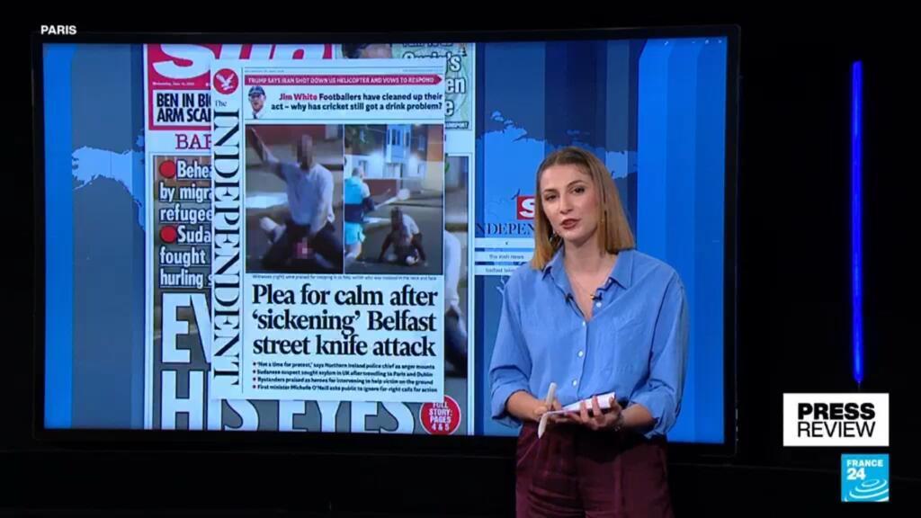Onrust in Belfast na mesaanval: extreemrechts slaat zijn slag Onrust in Belfast na mesaanval: extreemrechts slaat zijn slag (Picture by: s.france24.com)