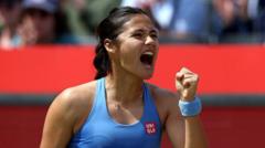 Raducanu bereikt eerste grassfinale op Queen's na twee overwinningen op één dag (Picture by: ichef.bbci.co.uk)