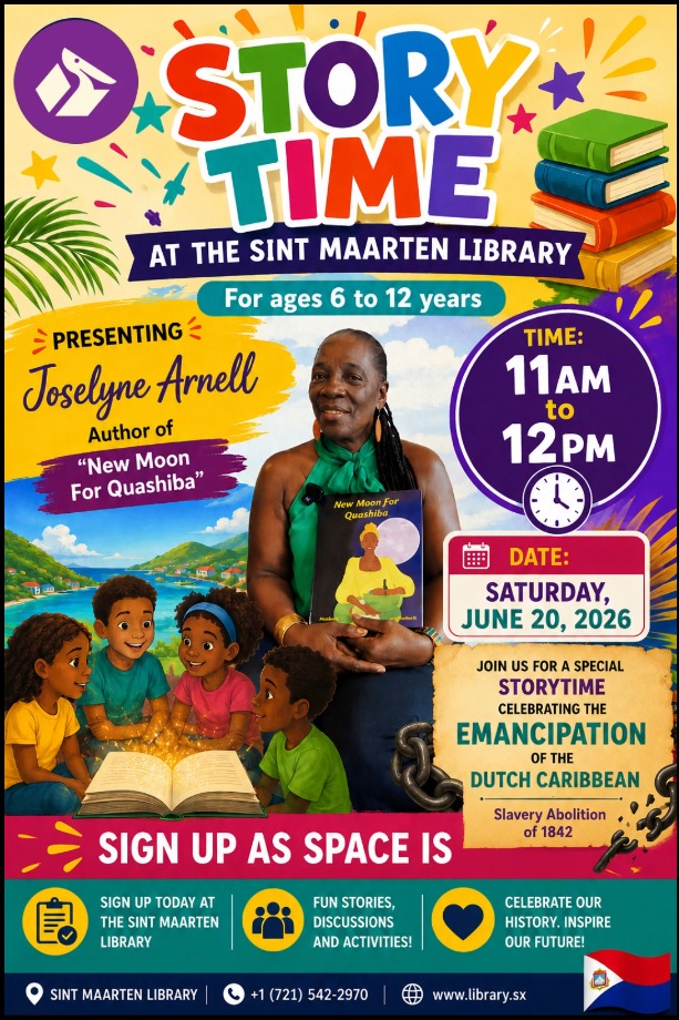 Sint Maarten Bibliotheek viert Emancipatiedag met bijzonder verhalenuur voor jeugd (Picture by: 721news.com)
