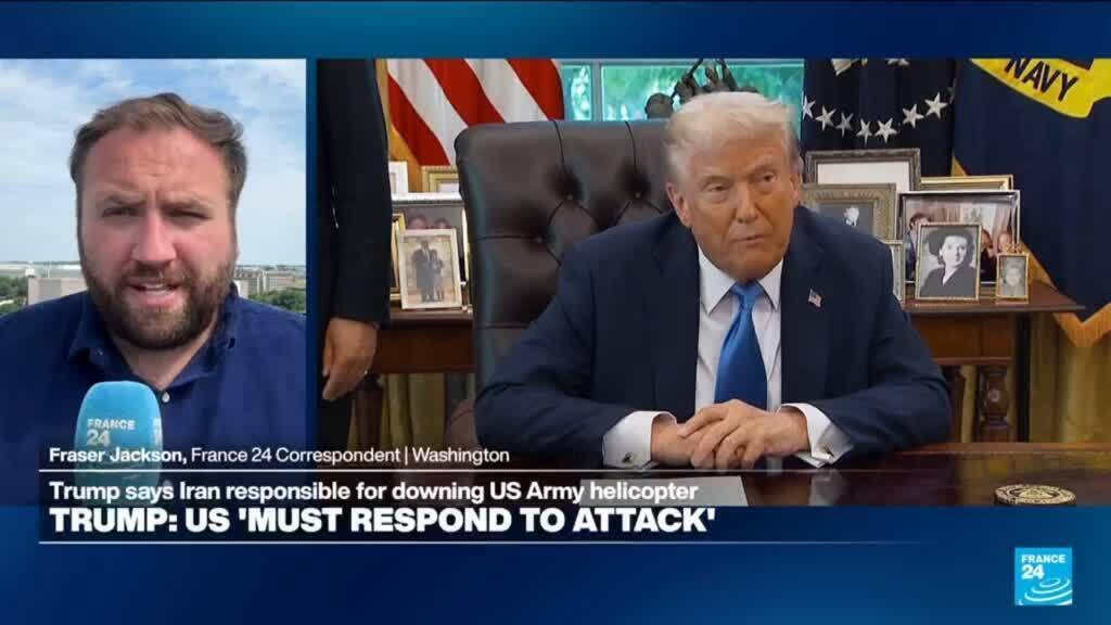 Trump belooft vergeldingsactie na neerhalen Amerikaans helikopter door Iran Trump belooft vergeldingsactie na neerhalen Amerikaans helikopter door Iran (Picture by: s.france24.com)
