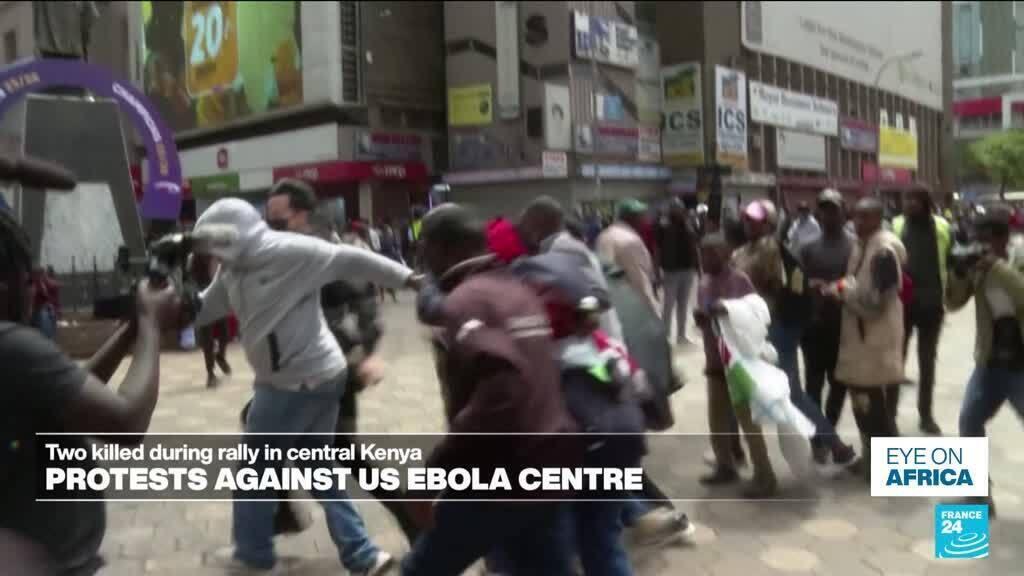 Twee doden bij protesten in Kenia tegen Amerikaans ebolacentrum (Picture by: s.france24.com)