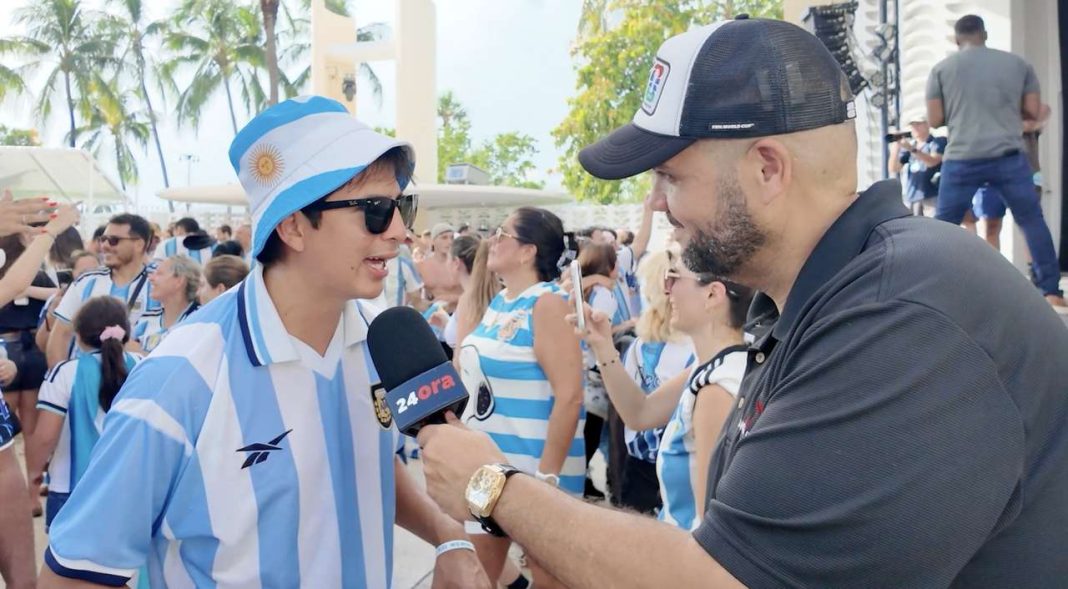 Argentijnse supporters vieren Argentinië na WK-duel in Miami Beach (Picture by: 24ora.com)
