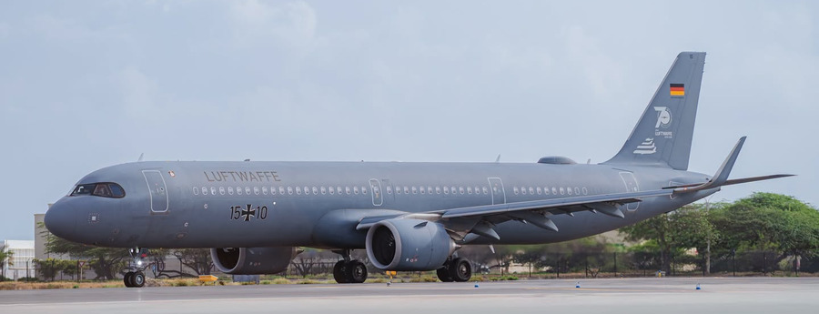 Duits militair toestel landt op Aruba voor humanitaire missie Venezuela (Picture by: noticiacla.com)