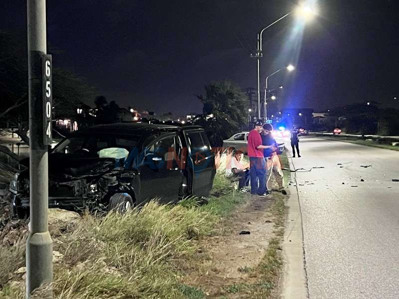 Twee auto betrokken bij ernstig ongeval op Nelson Oduber Avenue in Aruba (Picture by: masnoticia.com)