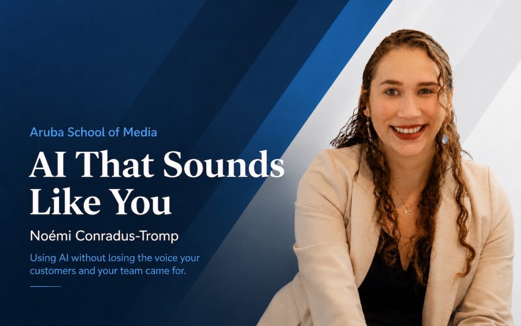 Noémi Conradus-Tromp sluit aan bij AI-workshop met sessie over merkstem en menselijke communicatie Noémi Conradus-Tromp sluit aan bij AI-workshop met sessie over merkstem en menselijke communicatie