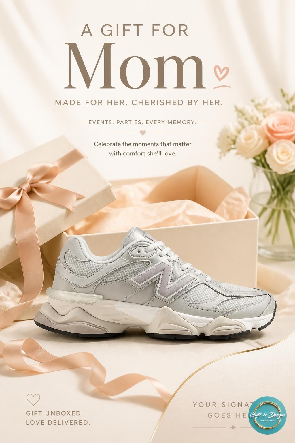 Mother's Day gift campaign generated by the AI Studio from the same sneaker photo