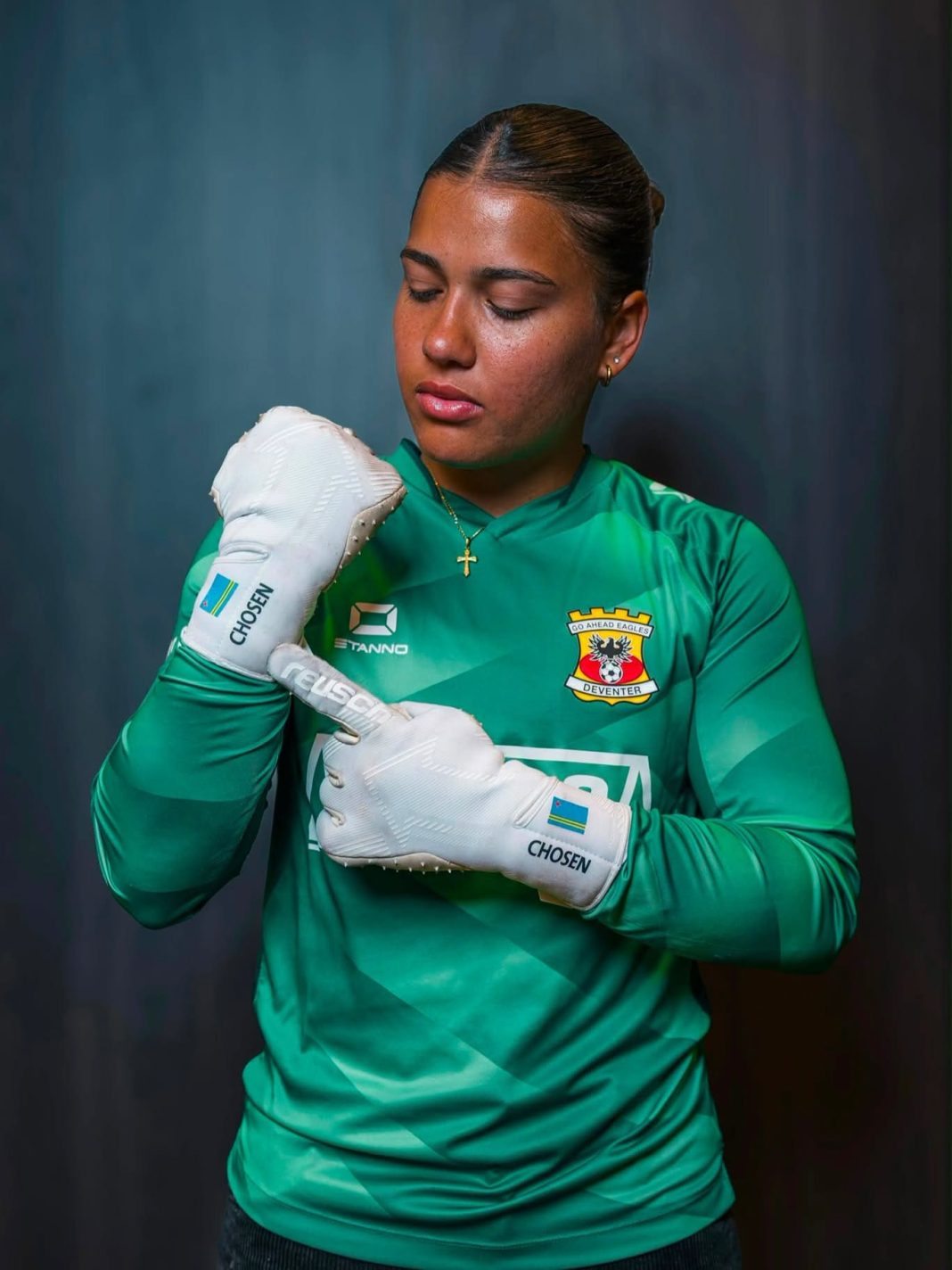 Arubaanse keepster Hadassah Kock debuteert bij Go Ahead Eagles Vrouwen Arubaanse keepster Hadassah Kock debuteert bij Go Ahead Eagles Vrouwen (Picture by: 24ora.com)
