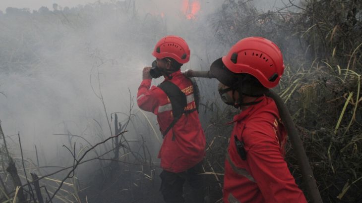 Bosbranden op Indonesisch Borneo maken de lucht giftig voor bewoners (Picture by: aljazeera.com)