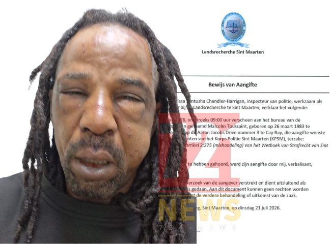Man claimt zware mishandeling door politie op Sint Maarten (Picture by: 721news.com)