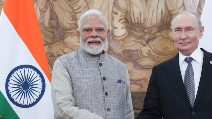 Modi roept Putin op tot einde oorlog Oekraïne Modi roept Putin op tot einde oorlog in Oekraïne tijdens SCO-top in Bisjkek (Picture by: aljazeera.com)