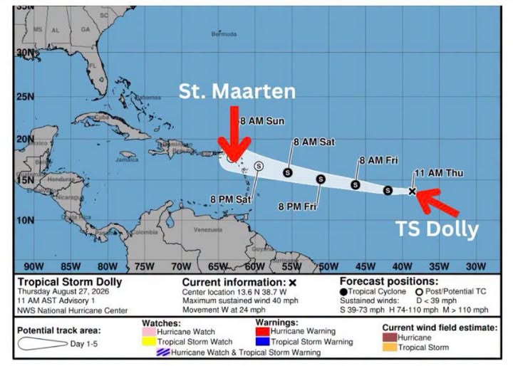 ODM waarschuwt bevolking Sint Maarten voor tropische storm Dolly (Picture by: 721news.com)