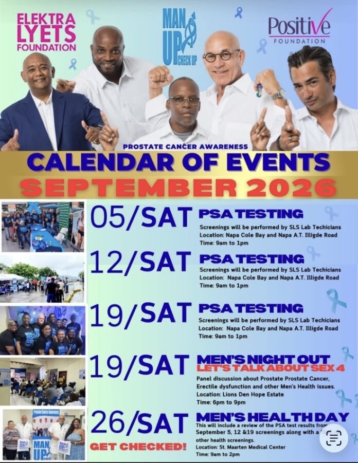 Sint Maarten lanceert 8e editie van 'Man UP, Check UP' prostaatkanker campagne (Picture by: 721news.com)