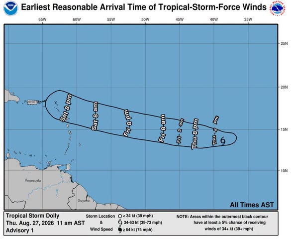 Tropische storm Dolly beweegt richting het westen (Picture by: extraboneiru.com)