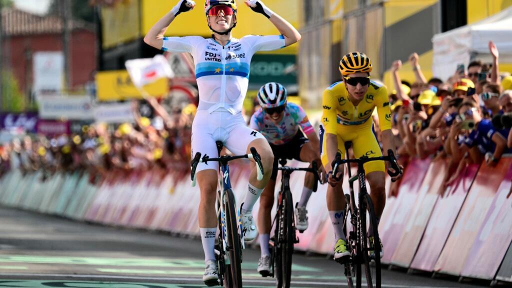 Vollering wint sprint, Reusser behoudt voorsprong in Tour de Femmes Vollering wint sprint, Reusser behoudt voorsprong in Tour de Femmes (Picture by: s.france24.com)