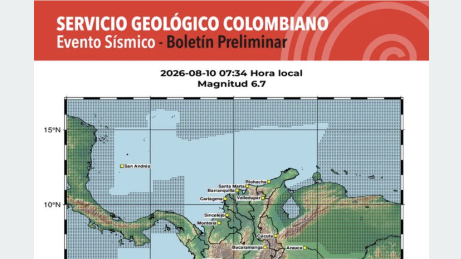 Zware aardbeving schudt Colombia Zware aardbeving schudt Colombia (Picture by: pubble.cloud)