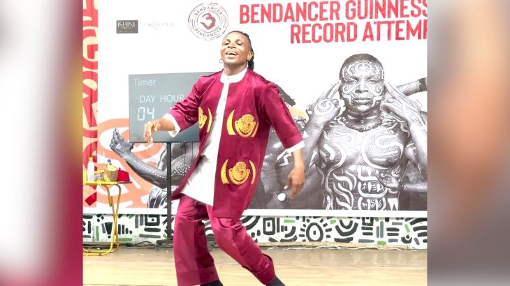 168 uur op de dansvloer: Nigeriaanse danser jaagt op Guinness World Record (Picture by: aljazeera.com)