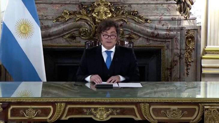 Milei dreigt met sancties over Falklandeilanden-olie Argentinië's Milei dreigt met sancties tegen oliebedrijven bij Falklandeilanden (Picture by: aljazeera.com)