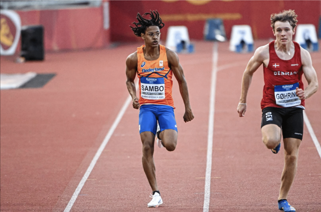 Curaçaose sprinter Zion Sambo (18) grijpt goud op NK Teams in Hilversum (Picture by: nu.cw)