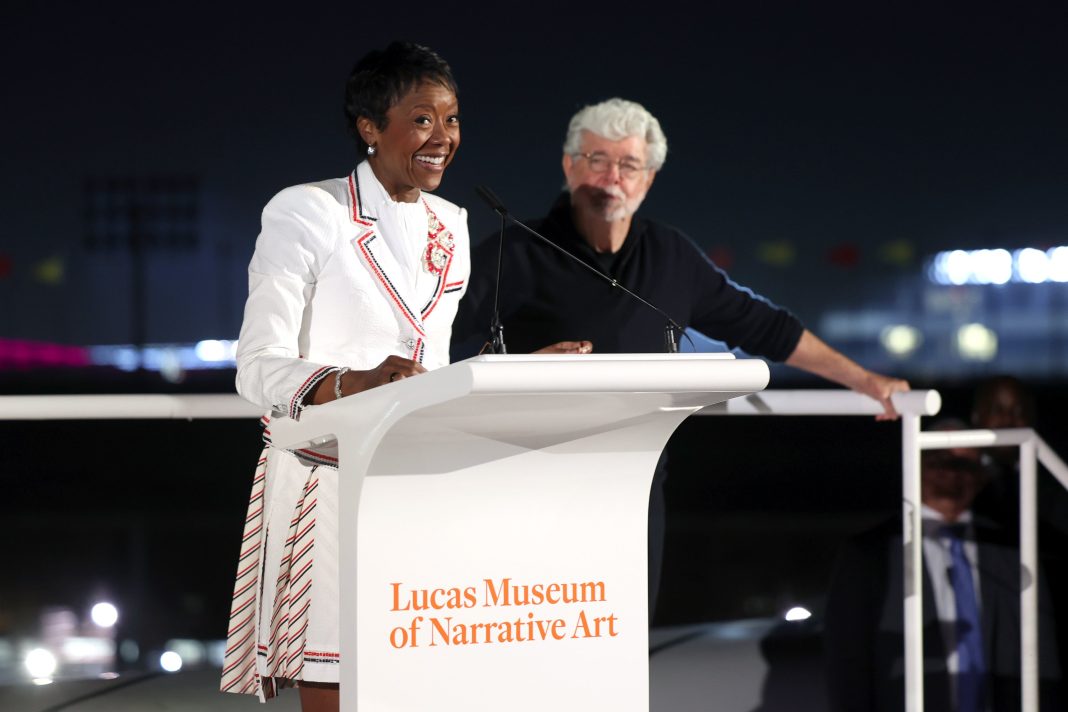 Mellody Hobson over Lucas Museum: ‘Ik zag genialiteit’ Mellody Hobson met tranen over waarom George Lucas geen compromis sloot over Lucas Museum of Narrative Art (Picture by: variety.com)