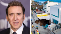 Sinkhole bij huis Nicolas Cage in Malibu: oprit ingestort Oprit van Nicolas Cage's huis in Malibu ingestort door grote sinkhole (Picture by: ichef.bbci.co.uk)
