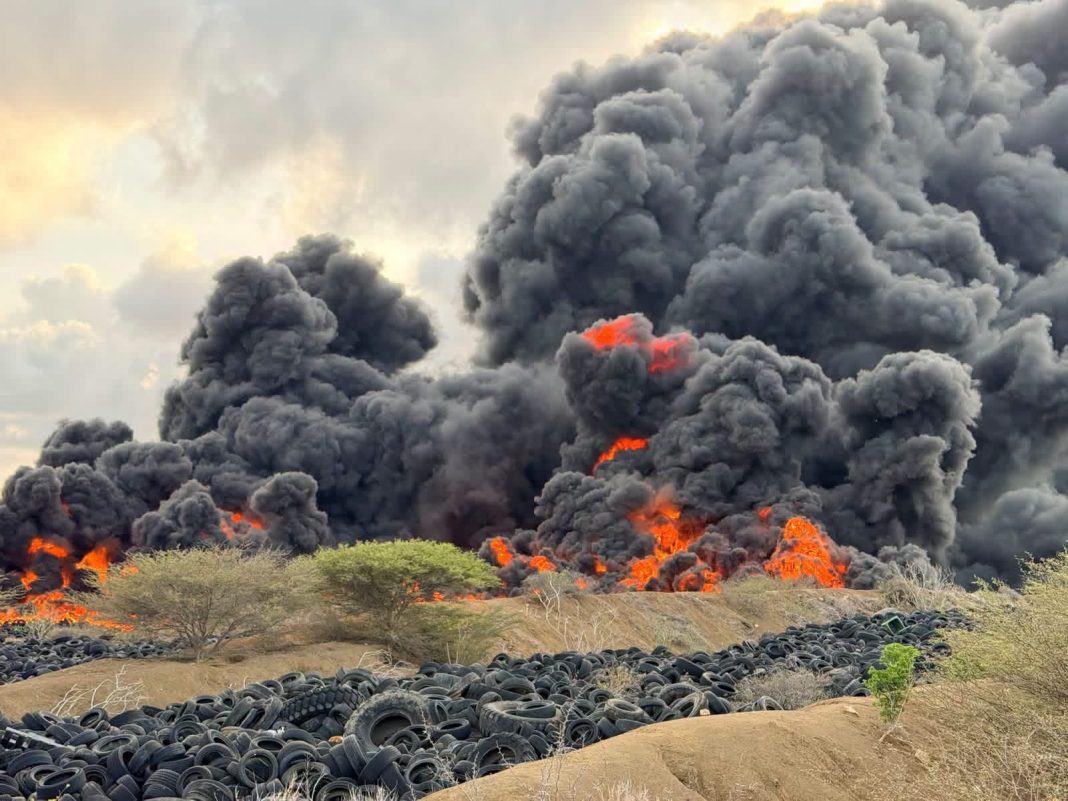 Selikor verscherpt veiligheidsregels na brand op bandenopslag Malpais (Picture by: paradisefm.cw)