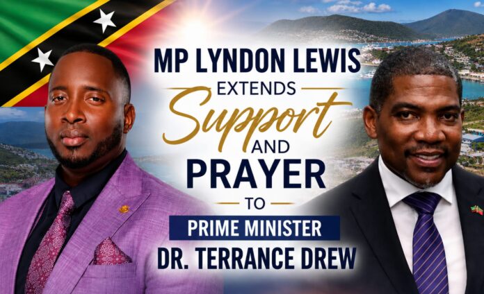 Sint Maartens parlementslid Lewis spreekt steun uit voor zieke premier Drew van St. Kitts en Nevis (Picture by: 721news.com)