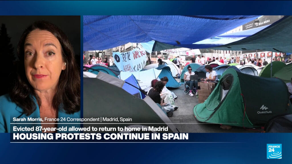 Woningcrisis Spanje: demonstranten blijven druk zetten op regering tijdens kabinetsvergadering (Picture by: s.france24.com)