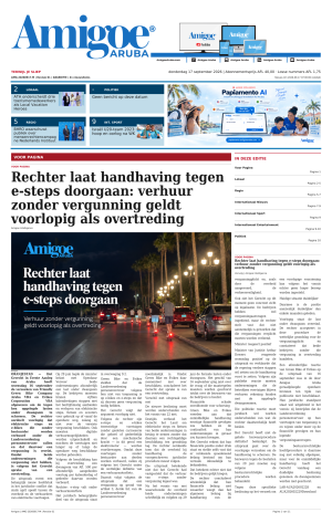 Amigoe Daily Krant — Terwijl je sliep — donderdag 17 september 2026 — 07:00