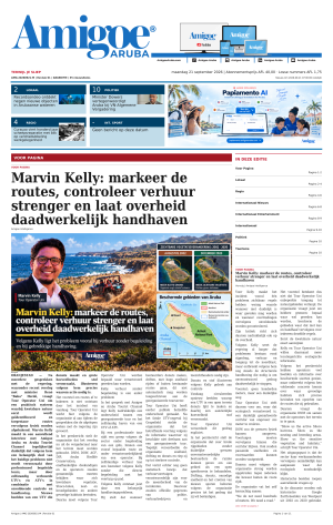 Amigoe Daily Krant — Terwijl je sliep — maandag 21 september 2026 — 07:00
