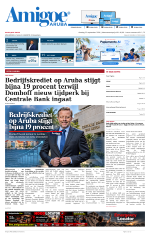 Amigoe Daily Krant — Dagelijkse Editie — dinsdag 22 september 2026 — 17:00