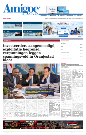 Amigoe Daily Krant — Terwijl je sliep — dinsdag 22 september 2026 — 07:00