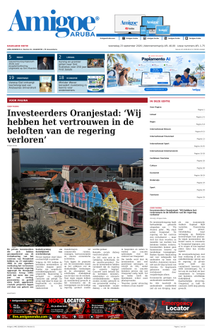 Amigoe Daily Krant — Dagelijkse Editie — woensdag 23 september 2026 — 17:00