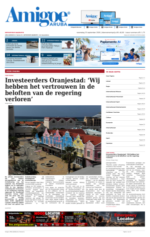Amigoe Daily Krant — Dageditie — woensdag 23 september 2026 — 17:00