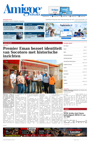 Amigoe Daily Krant — Dagelijkse Editie — donderdag 24 september 2026 — 17:00