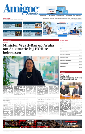 Amigoe Daily Krant — Terwijl je sliep — donderdag 24 september 2026 — 07:00